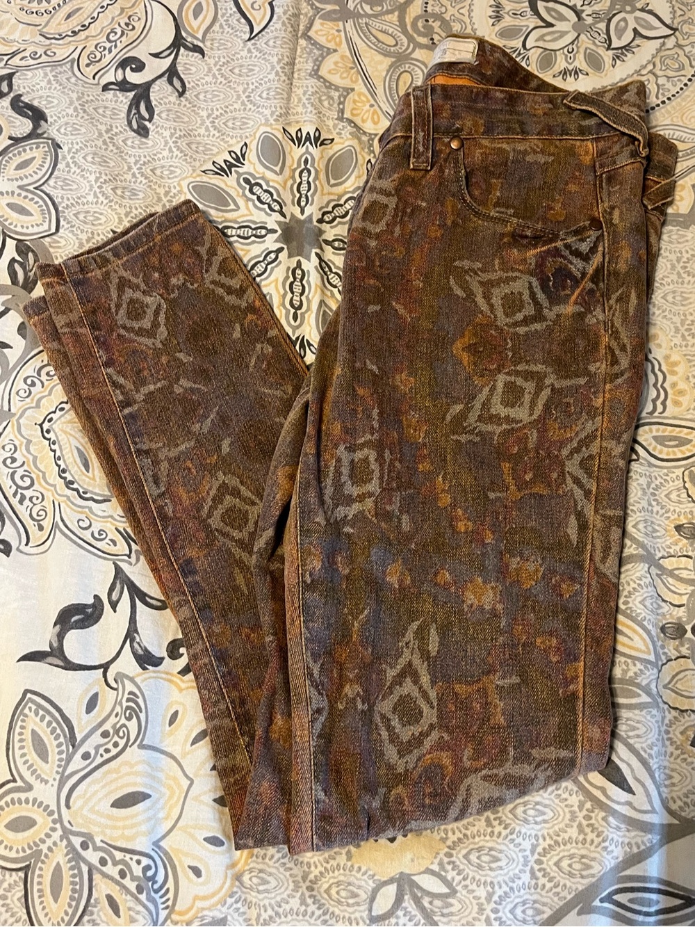 Free People Tribal Geometric Crop Jeans - Size 28
